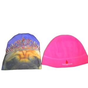 2 Ladies Beanie Caps, 1 HotMocs with Warmer Pocket, 1 Unbranded Dog/Crown Beanie